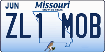 MO license plate ZL1M0B