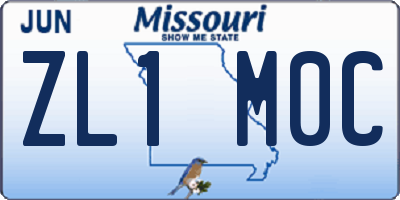 MO license plate ZL1M0C