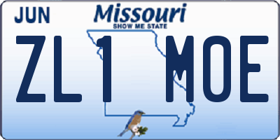 MO license plate ZL1M0E