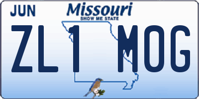 MO license plate ZL1M0G