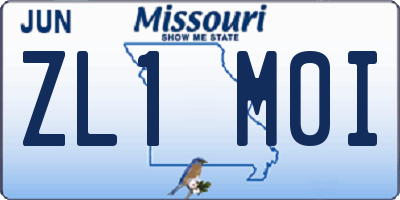 MO license plate ZL1M0I
