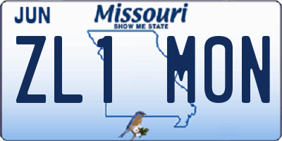 MO license plate ZL1M0N