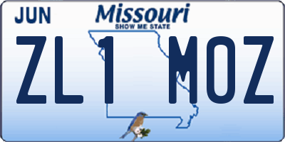 MO license plate ZL1M0Z