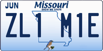 MO license plate ZL1M1E
