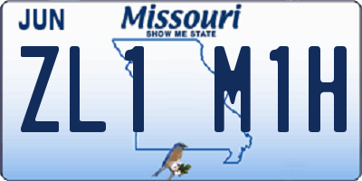 MO license plate ZL1M1H