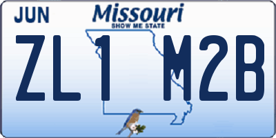MO license plate ZL1M2B