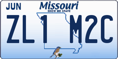 MO license plate ZL1M2C