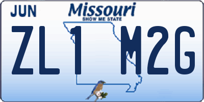 MO license plate ZL1M2G