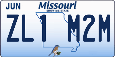 MO license plate ZL1M2M