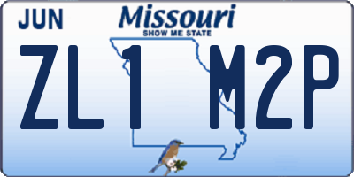 MO license plate ZL1M2P