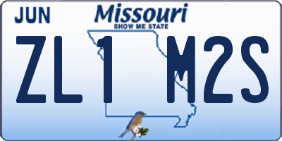 MO license plate ZL1M2S
