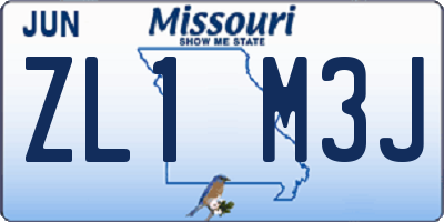 MO license plate ZL1M3J