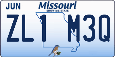 MO license plate ZL1M3Q