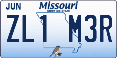 MO license plate ZL1M3R