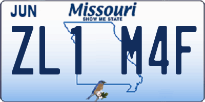 MO license plate ZL1M4F