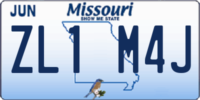 MO license plate ZL1M4J
