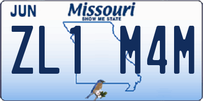 MO license plate ZL1M4M