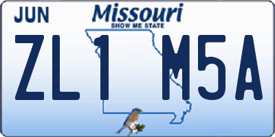 MO license plate ZL1M5A