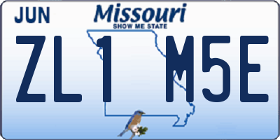 MO license plate ZL1M5E