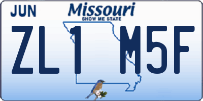MO license plate ZL1M5F