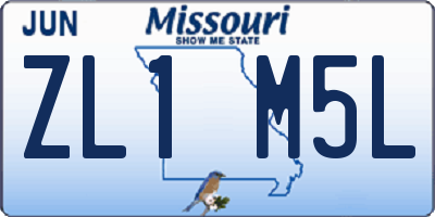 MO license plate ZL1M5L