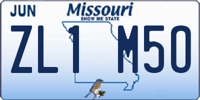 MO license plate ZL1M5O