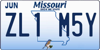 MO license plate ZL1M5Y