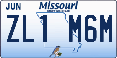 MO license plate ZL1M6M