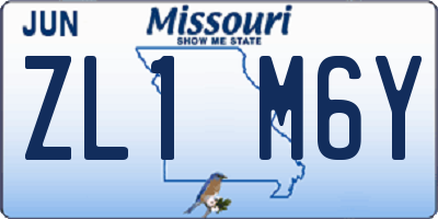 MO license plate ZL1M6Y
