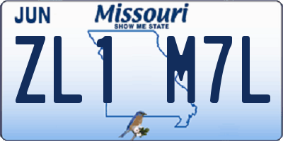 MO license plate ZL1M7L