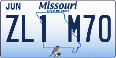 MO license plate ZL1M7O