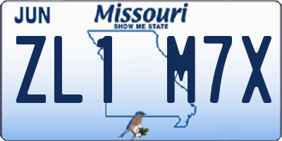 MO license plate ZL1M7X