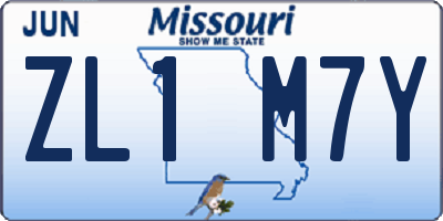 MO license plate ZL1M7Y