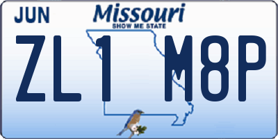 MO license plate ZL1M8P