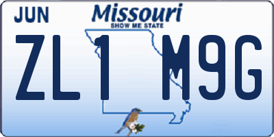 MO license plate ZL1M9G