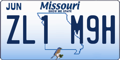 MO license plate ZL1M9H