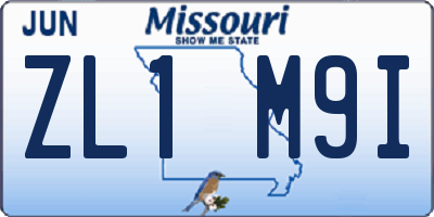MO license plate ZL1M9I