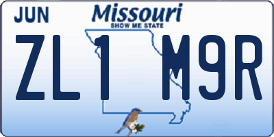 MO license plate ZL1M9R