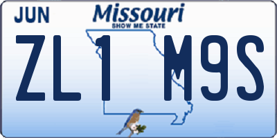 MO license plate ZL1M9S