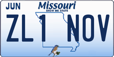 MO license plate ZL1N0V