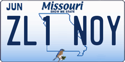 MO license plate ZL1N0Y