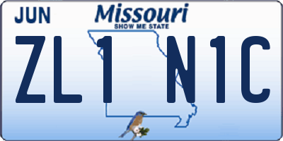 MO license plate ZL1N1C