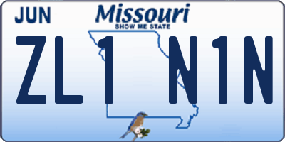 MO license plate ZL1N1N