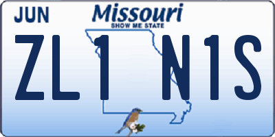 MO license plate ZL1N1S