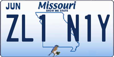 MO license plate ZL1N1Y