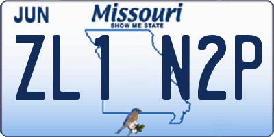 MO license plate ZL1N2P