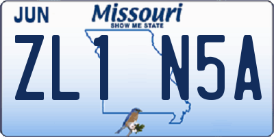 MO license plate ZL1N5A