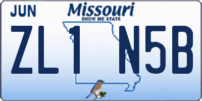 MO license plate ZL1N5B