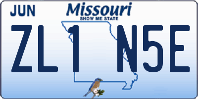 MO license plate ZL1N5E