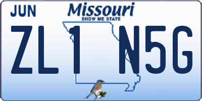 MO license plate ZL1N5G